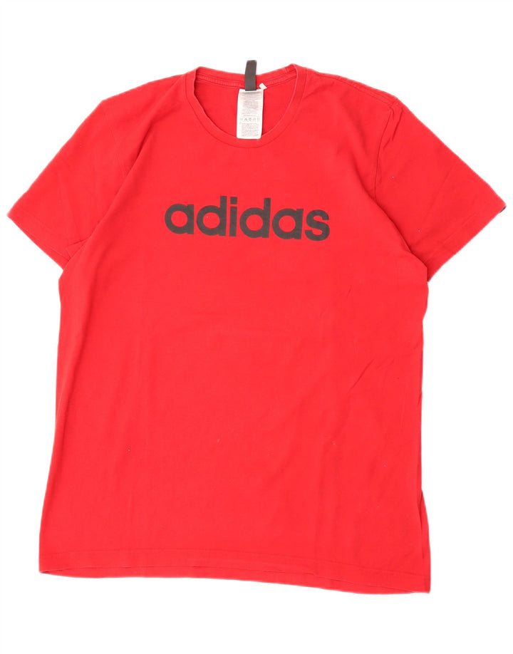 Adidas Herren Grafik-T-Shirt aus mittelroter Baumwolle
