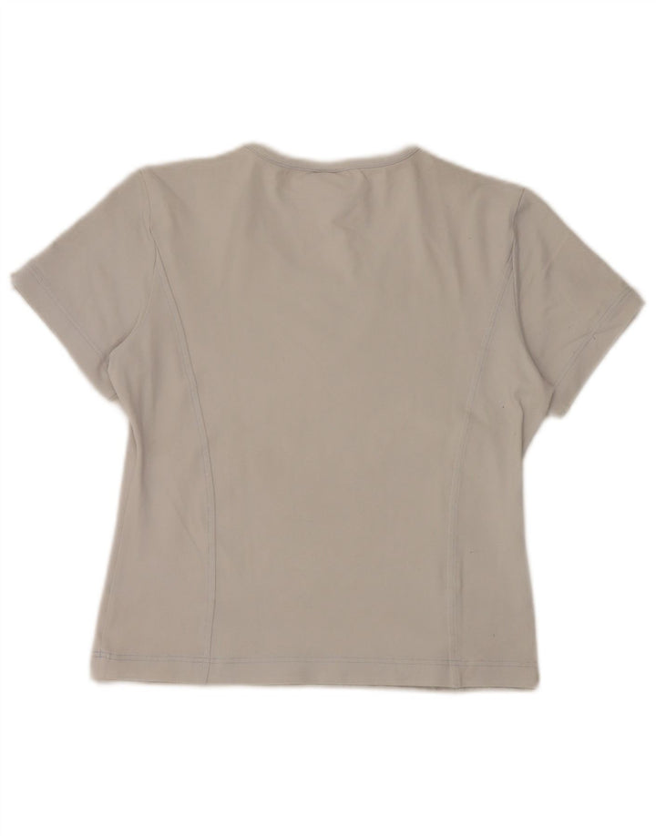Adidas Damen T-Shirt Top UK 12 Mittelgraues Polyamid