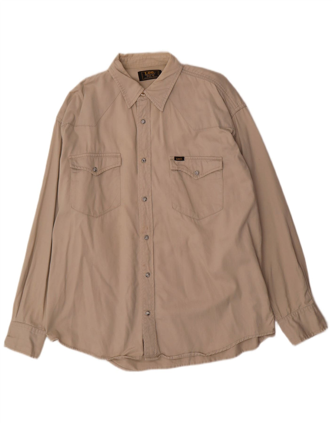 Lee Herrenhemd XL Beige Baumwolle