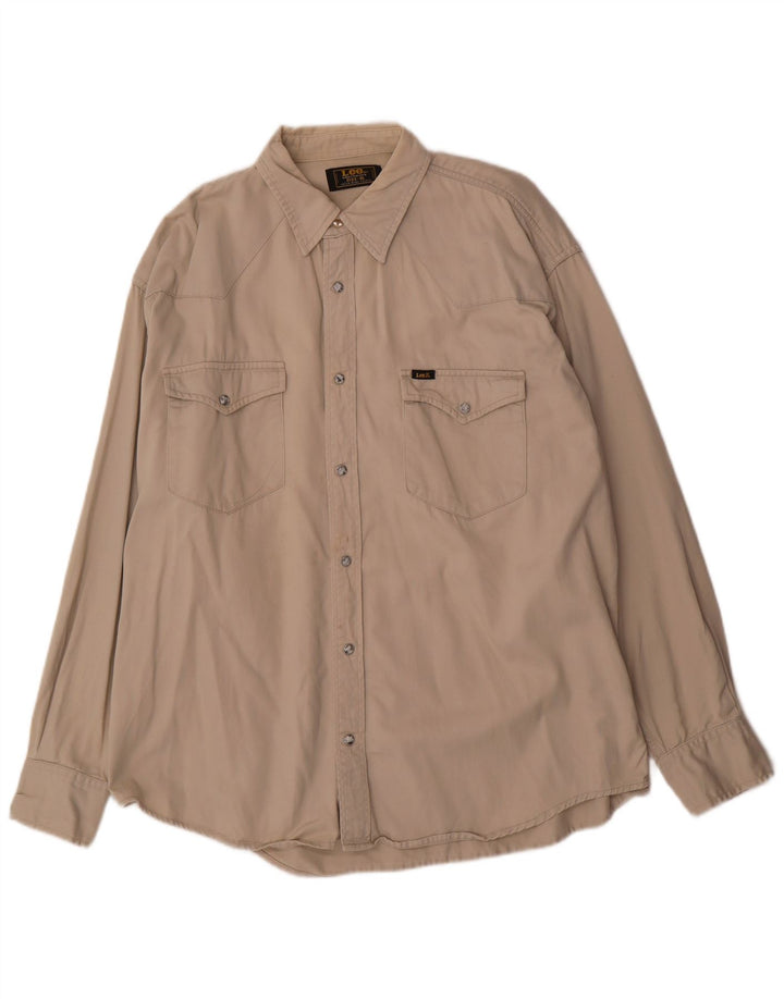 Lee Herrenhemd XL Beige Baumwolle