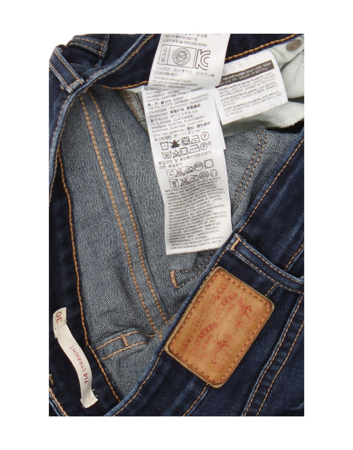 Levi's Damen 714 Straight Jeans W30 L32 Marineblaue Baumwolle