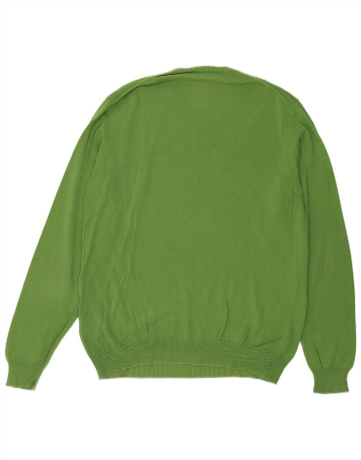 Kappa Herren-Pullover mit V-Ausschnitt, groß, grüne Baumwolle