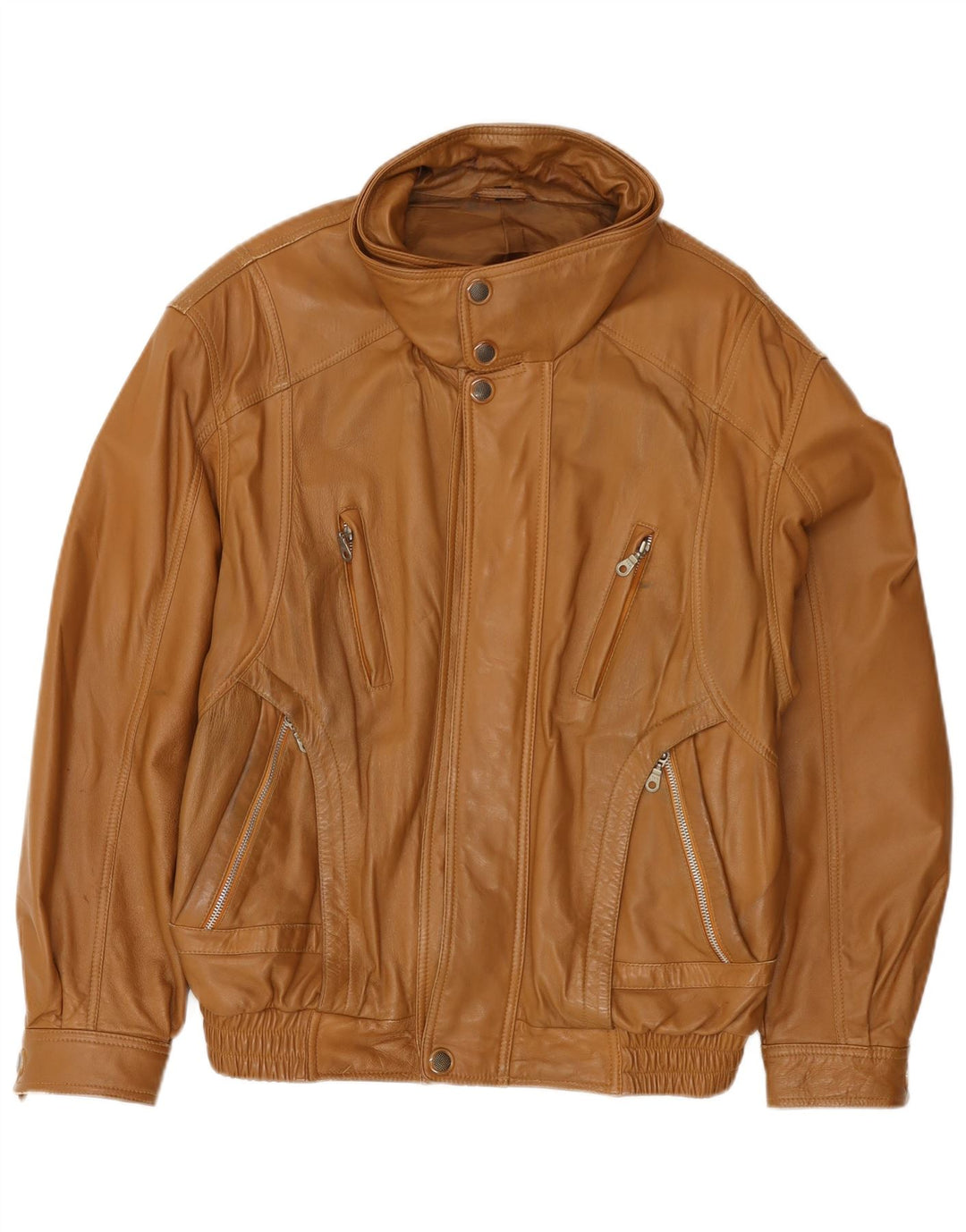 Vintage Herren Bomber Lederjacke EU 50 Großes braunes Leder