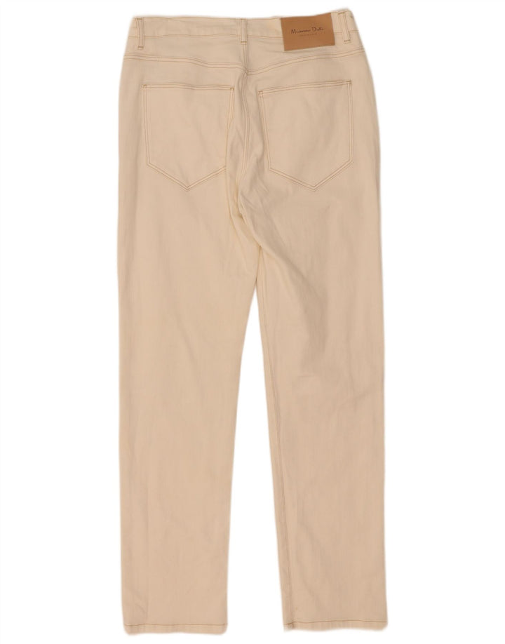 Massimo Dutti Damen Straight Jeans EU 40 Medium W30 L29 Off White Cotton