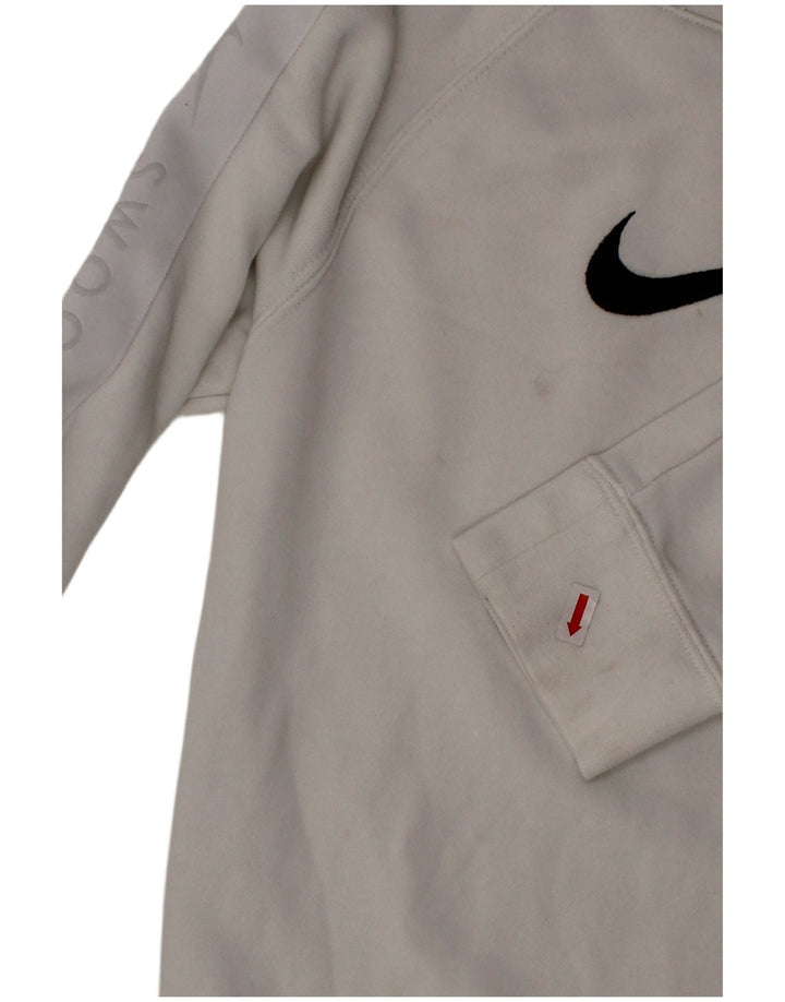 NIKE Jungen-Sweatshirt mit Swoosh-Standard-Passform, 8–9 Jahre, Größe S, Weiß