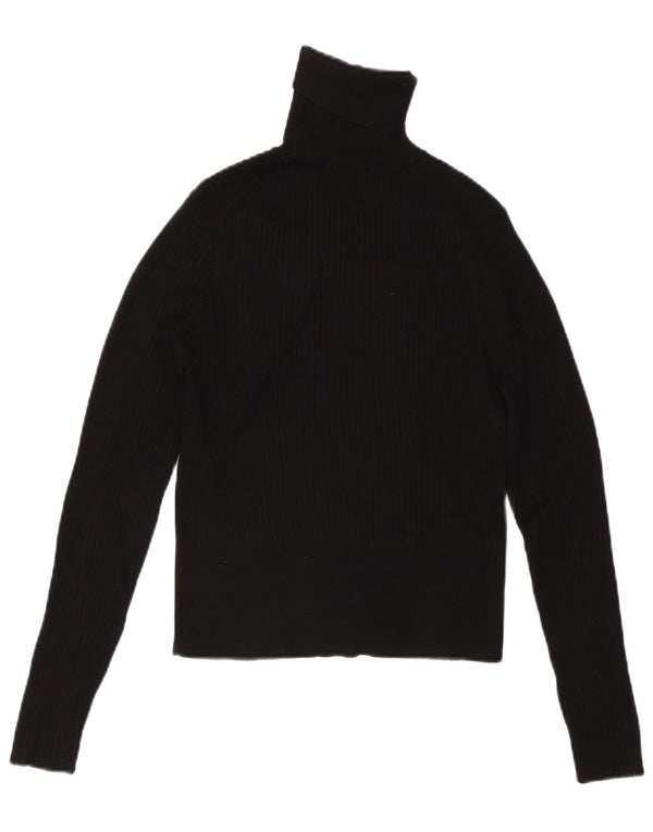 Zara Damen Crop Rollkragenpullover Pullover UK 14 Large Schwarz