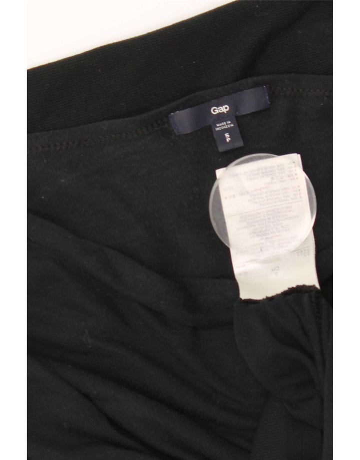 Gap Womens Drop Neck Top Langarm UK 10 Small Schwarz Lyocell