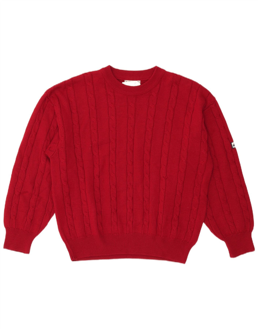 Navigare Herren-Pullover mit Rundhalsausschnitt, mittlerer burgunderroter Wolle