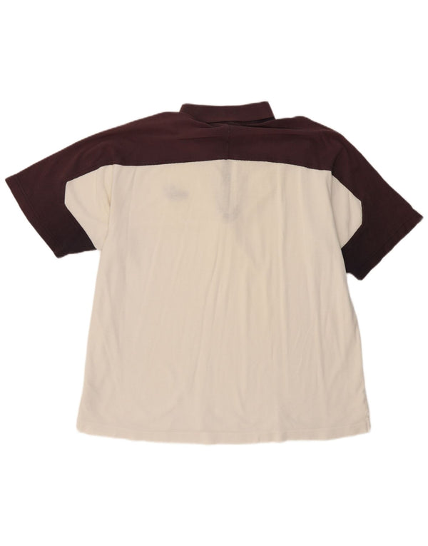 PUMA Herren Poloshirt XL Weiß Colourblock Baumwolle