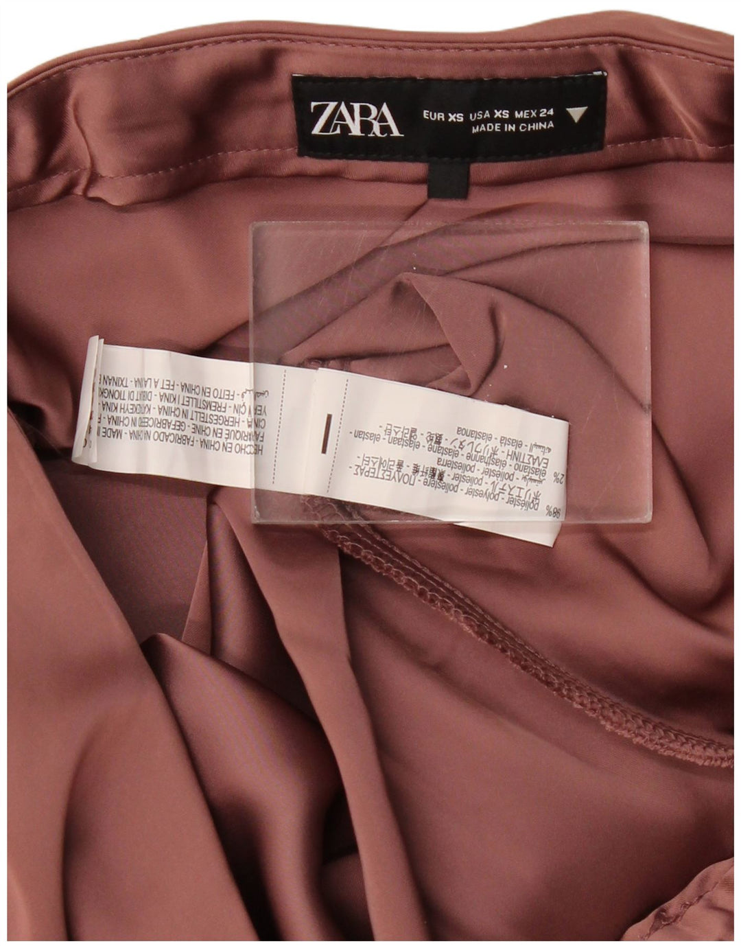 ZARA Damen Maxirock XS W24 Burgunderrot Polyester