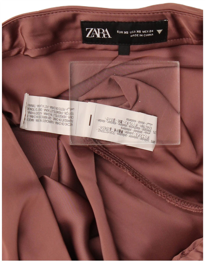 ZARA Damen Maxirock XS W24 Burgunderrot Polyester