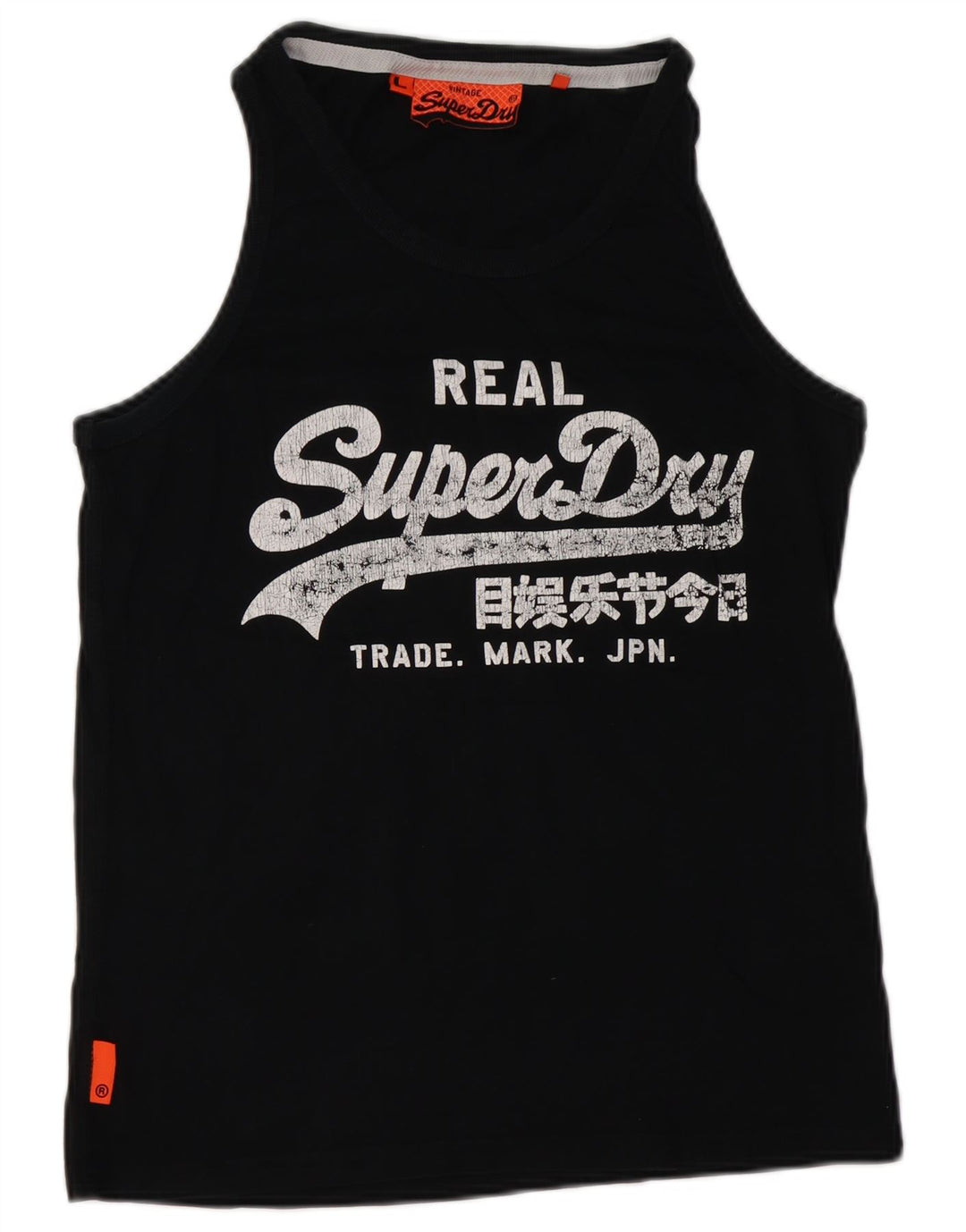 Superdry Herren Grafik-Trägershirt, Größe L, Schwarz, Baumwolle