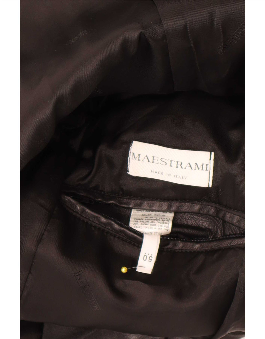 Maestrami Herren Ledermantel IT 50 Large Schwarz