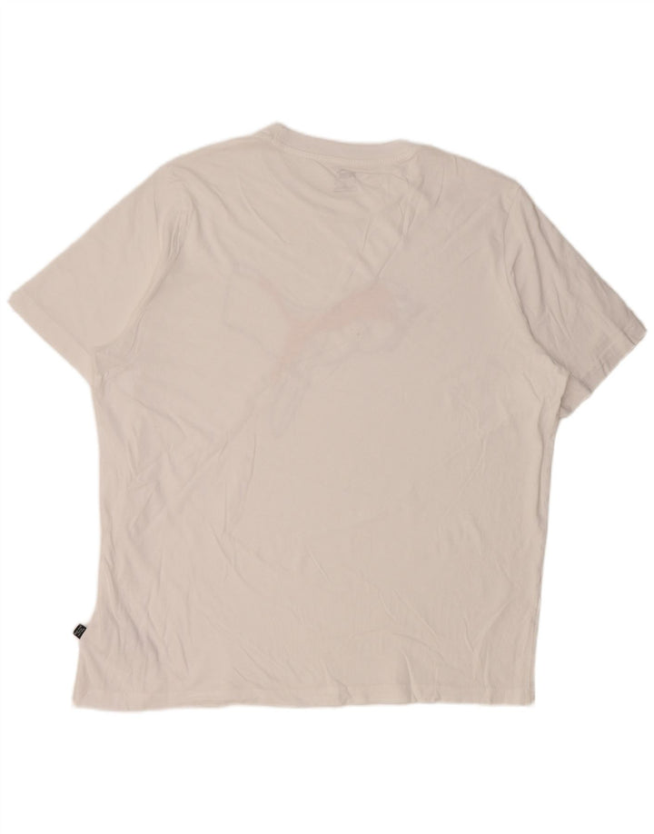 Puma Herren Grafik T-Shirt Top XL Weiß Baumwolle
