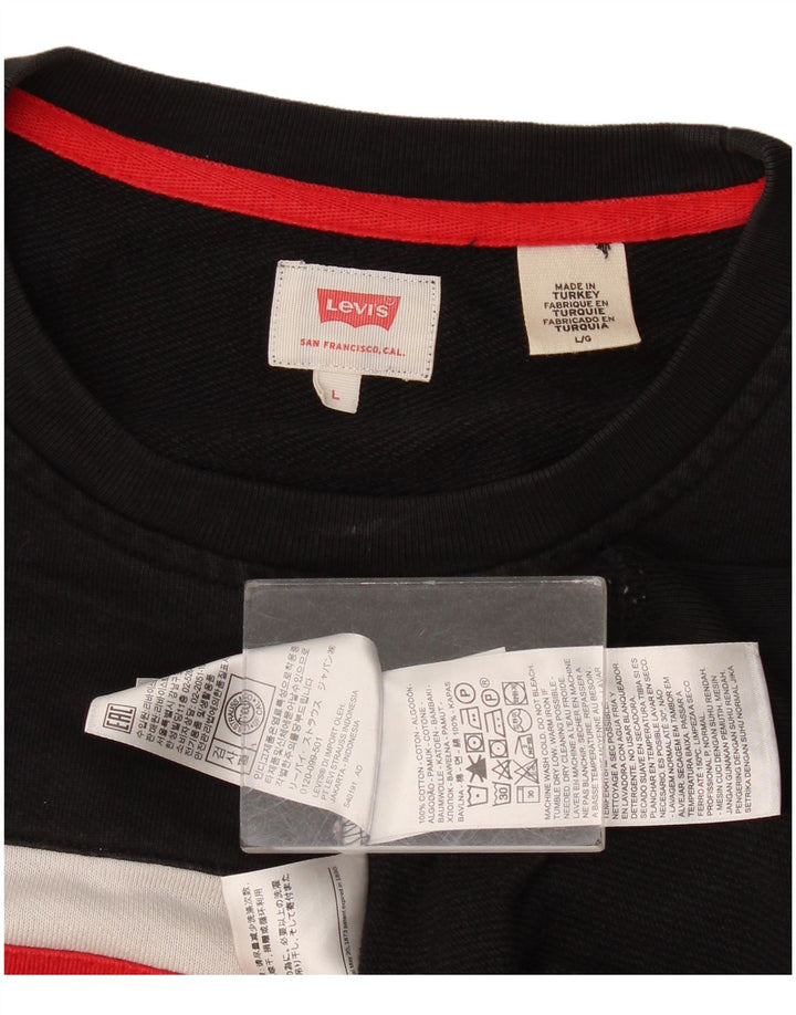 Levi's Herren-Sweatshirt mit Grafik, groß, schwarze Farbblock-Baumwolle