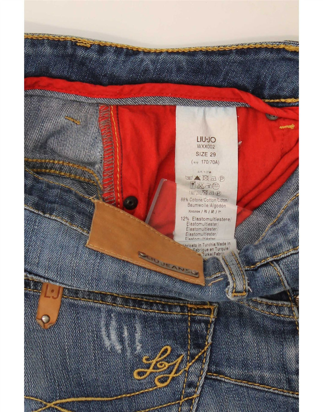 Liu Jo Damen Distressed Slim Jeans W29 L31 Blaue Baumwolle