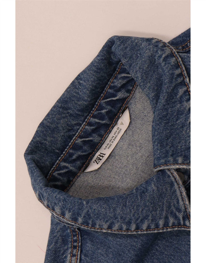 Zara Damen Asymmetrisches übergroßes Jeanshemd UK 18 XL Blau