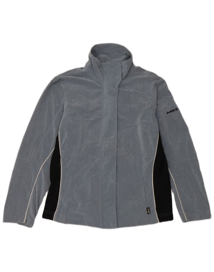 Asics Damen-Trainingsanzug-Oberteiljacke UK 14 Mittelblauer Farbblock