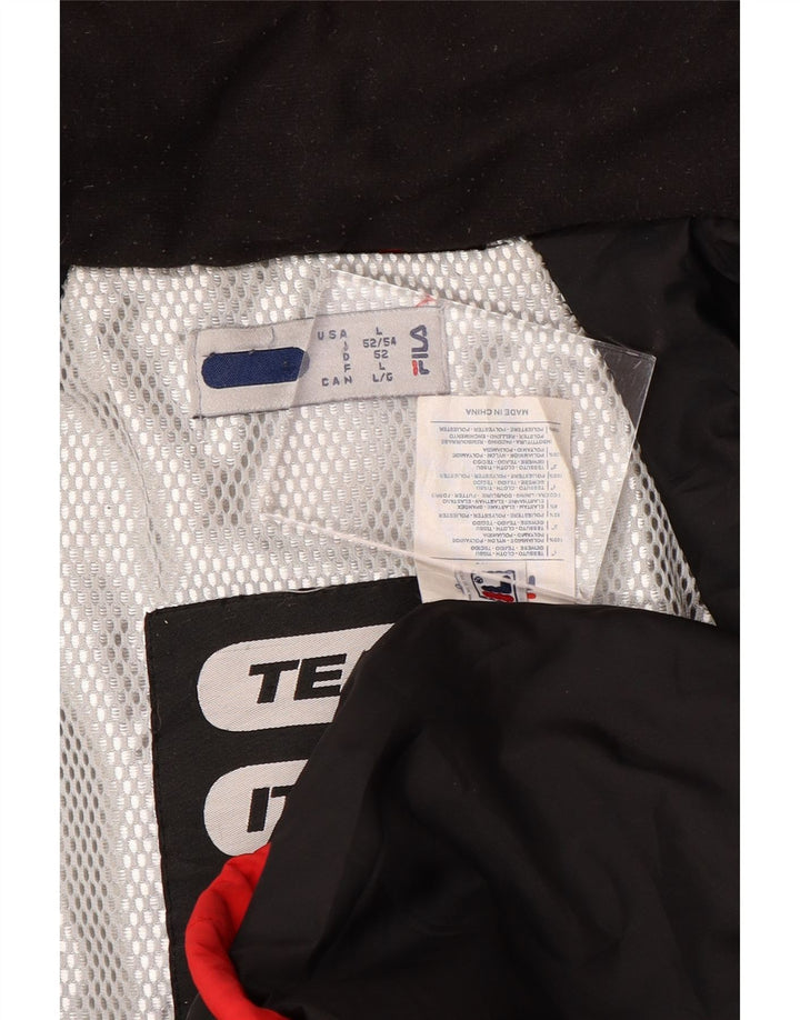 Fila Herren-Windbreakerjacke mit Kapuze, UK 40, Größe L, Rot, Colourblock-Polyamid