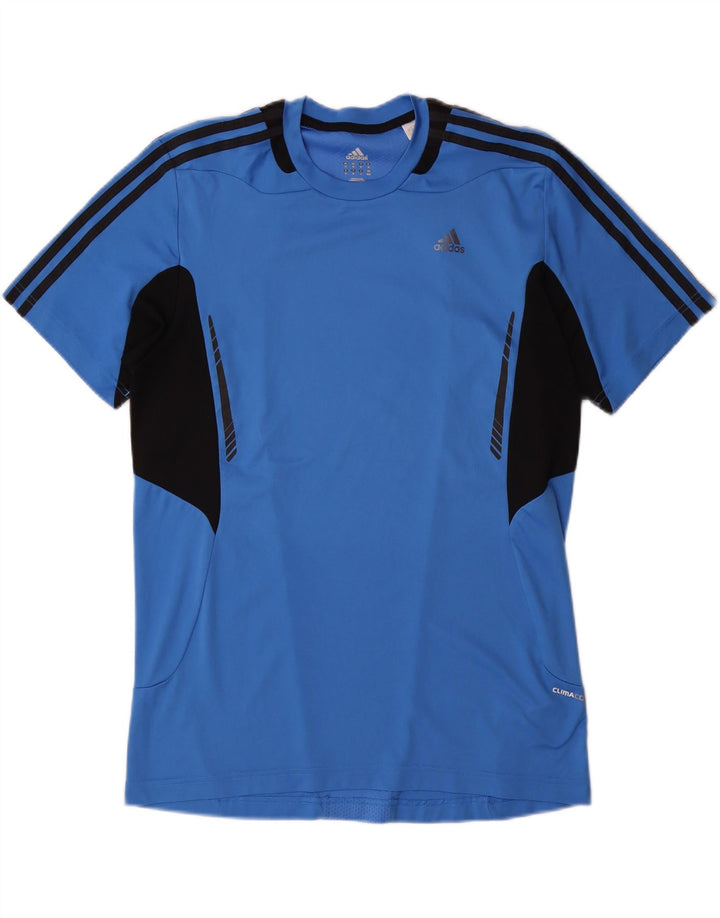 ADIDAS Herren Climacool T-Shirt Top Mittelblaues Colourblock-Polyester