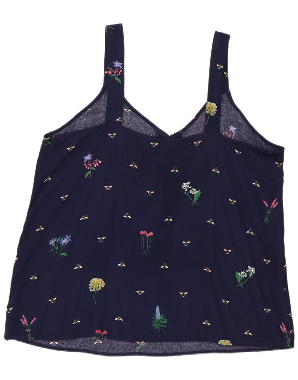 Joules Womens Abstract Pattern Cami Top UK 20 2XL Marineblaue Viskose