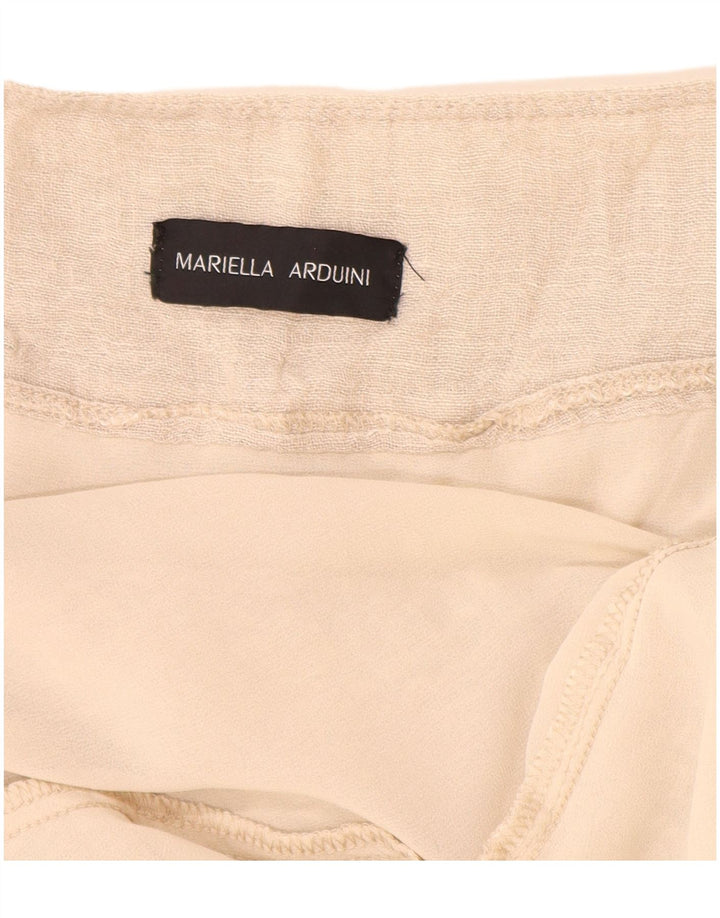 VINTAGE Stufenrock mit hoher Taille für Damen W28 Mittelbeige