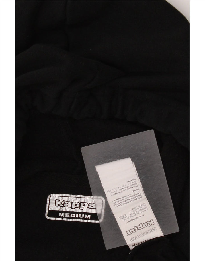 Kappa Damen Grafik-Hoodie-Pullover aus mittelschwarzer Baumwolle