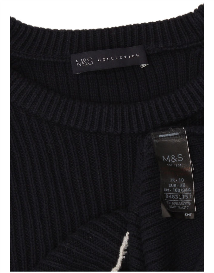 Marks & Spencer Damen-Pullover mit Rundhalsausschnitt, Gr. 10, Marineblau