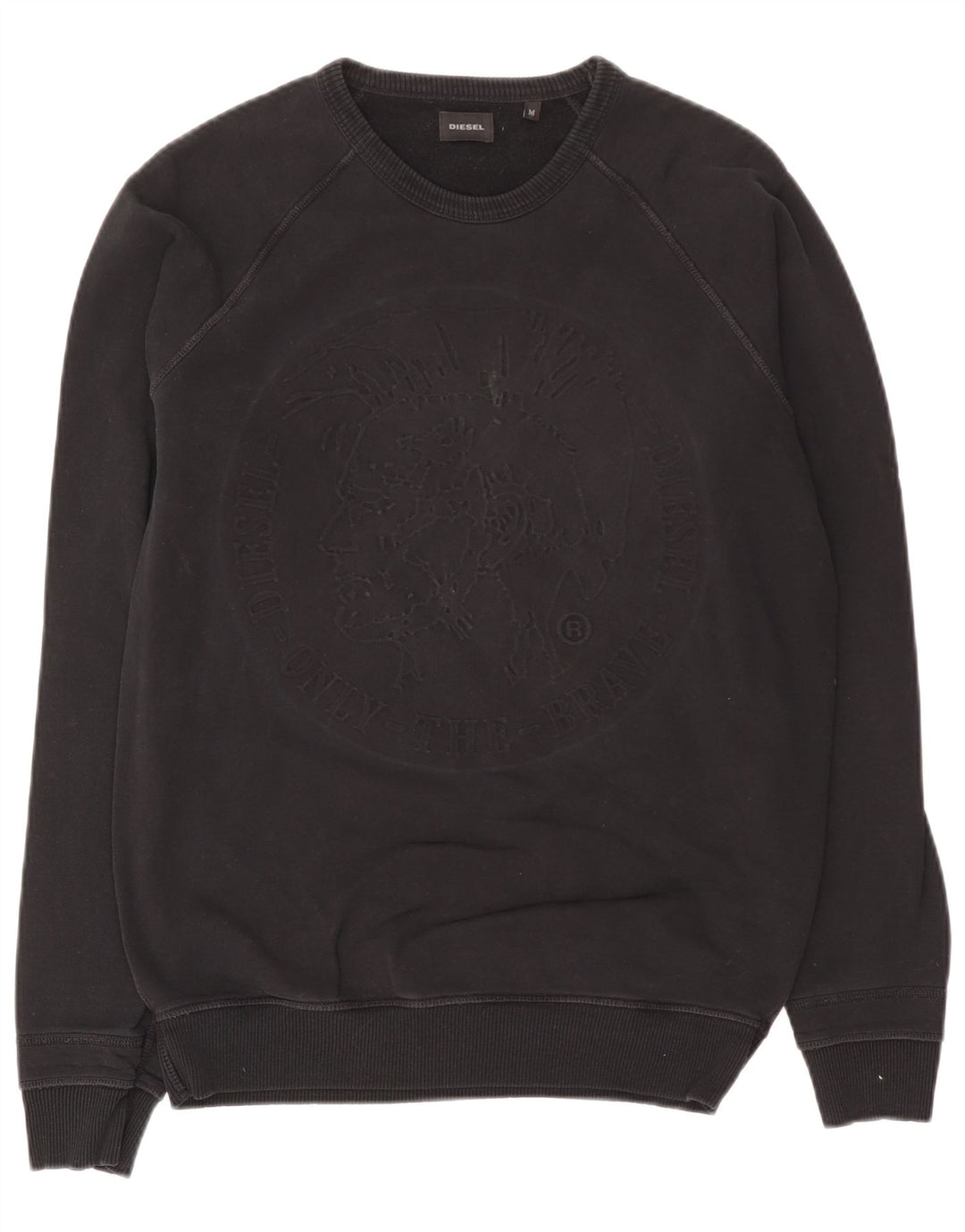 Diesel Herren Grafik-Sweatshirt-Pullover aus mittelschwarzer Baumwolle