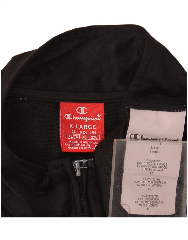 CHAMPION Herren-Trainingsanzugoberteil mit Grafik, XL, schwarzes Polyester
