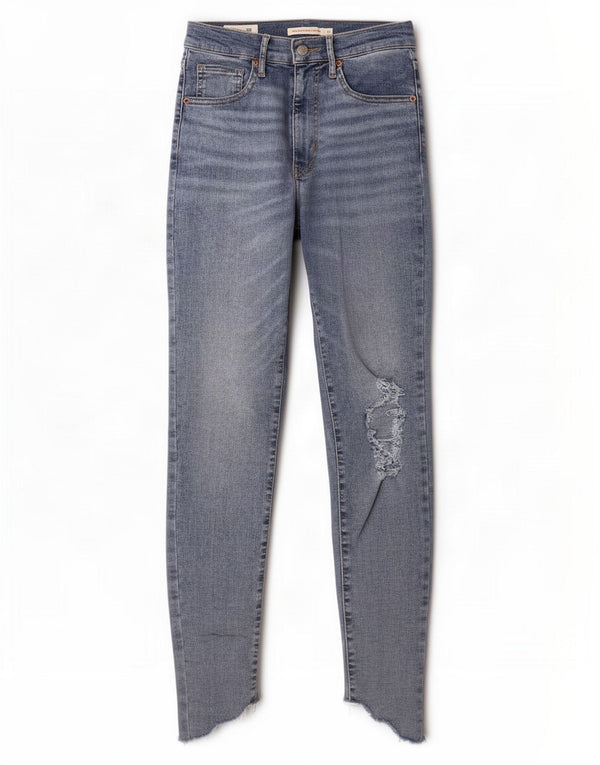 Levi's Damen Mile High Distressed Super Skinny Jeans W27 L30 Blaue Baumwolle