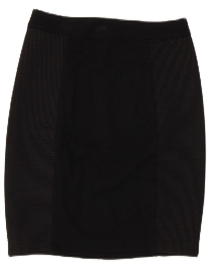 French Connection Damen Bleistiftrock UK 8 Small W26 Schwarz Polyester