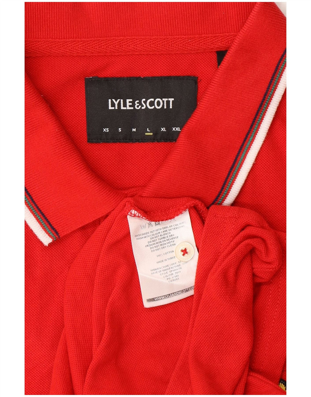 Lyle & Scott Herren-Poloshirt, große rote Baumwolle