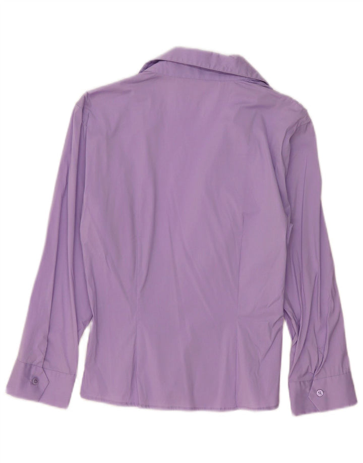 Les Copains Damen Pullover-Hemd IT 42 Mittelviolette Baumwolle