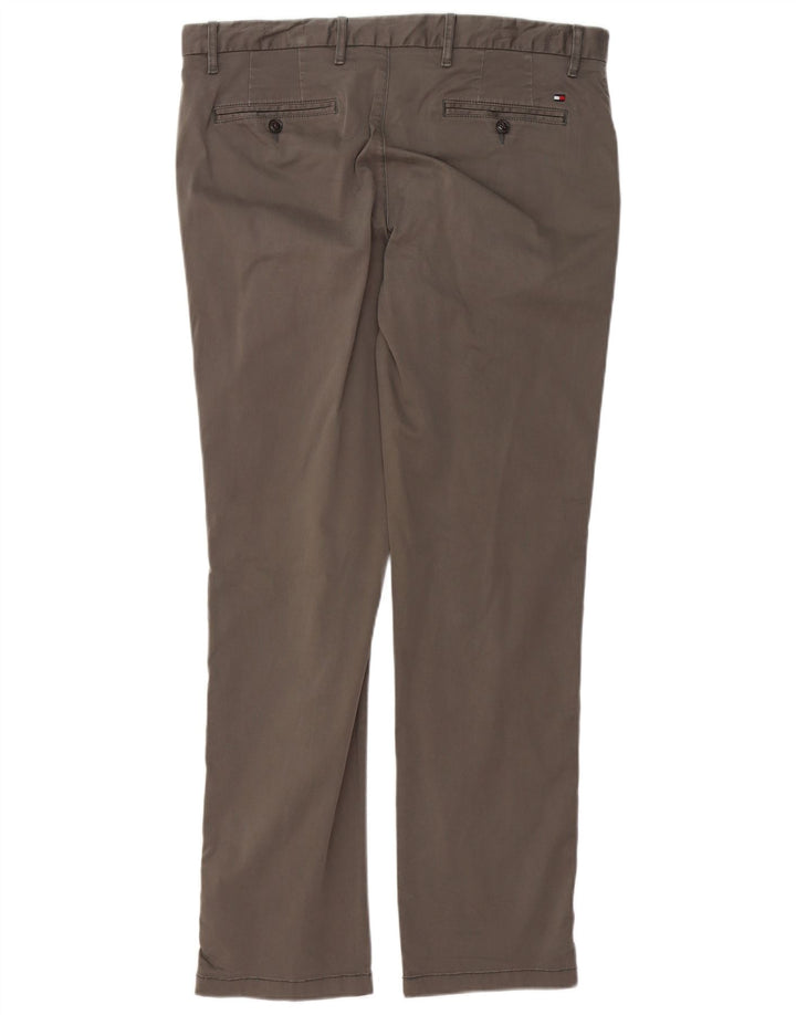 TOMMY HILFIGER Herren Slim Chinohose W36 L32 Graue Baumwolle