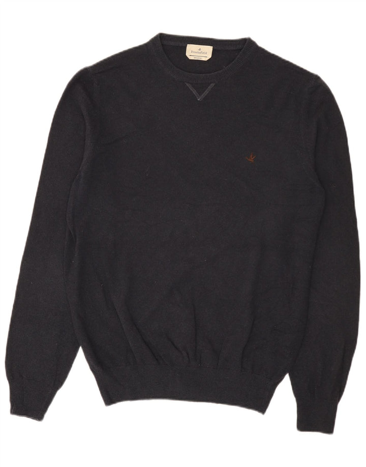Brooksfield Herren-Pullover mit Rundhalsausschnitt, IT 50, mittelgraue Wolle