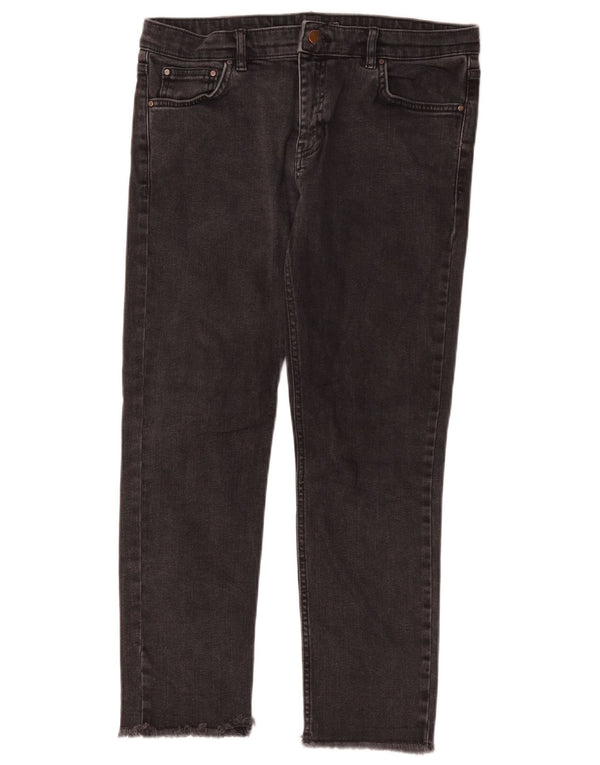 Topshop Damen Slim Jeans UK 14 Large W32 L26 Graue Baumwolle