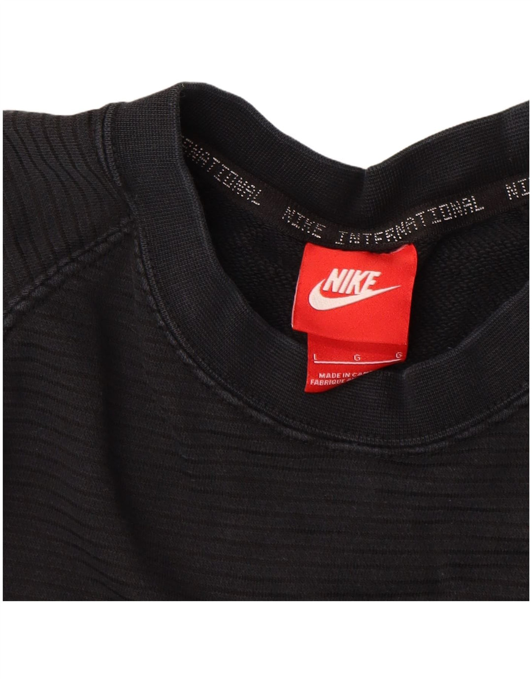 NIKE Herren-Sweatshirt, Pullover, groß, schwarz gestreift, Baumwolle