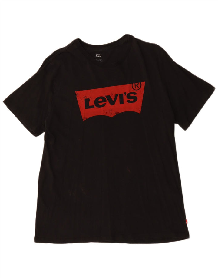 Levi's Herren-T-Shirt mit Grafik, Größe L, aus schwarzer Baumwolle