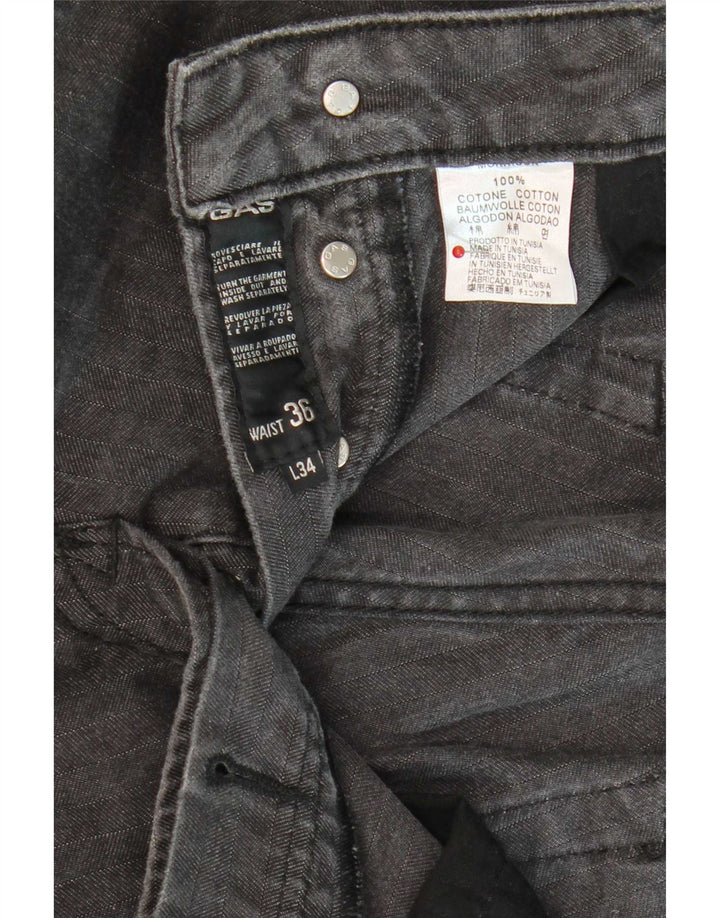 Gas Herren Straight Jeans W36 L29 Graue Baumwolle