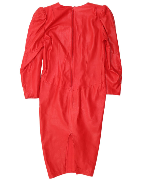 Vintage Damen Lederetuikleid IT 48 XL Rot