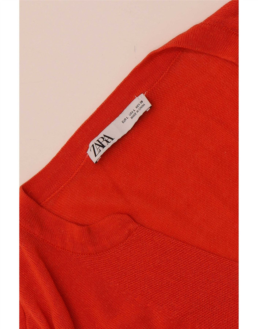 Zara Damen-Pullover mit V-Ausschnitt, übergroß, Gr. 16, Orange