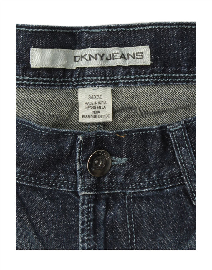 DKNY Herren Straight Jeans W34 L30 Marineblaue Baumwolle