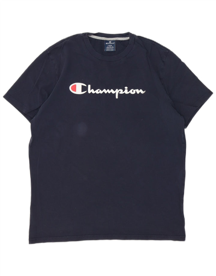 Champion Herren-T-Shirt mit Grafik, Größe L, Marineblau