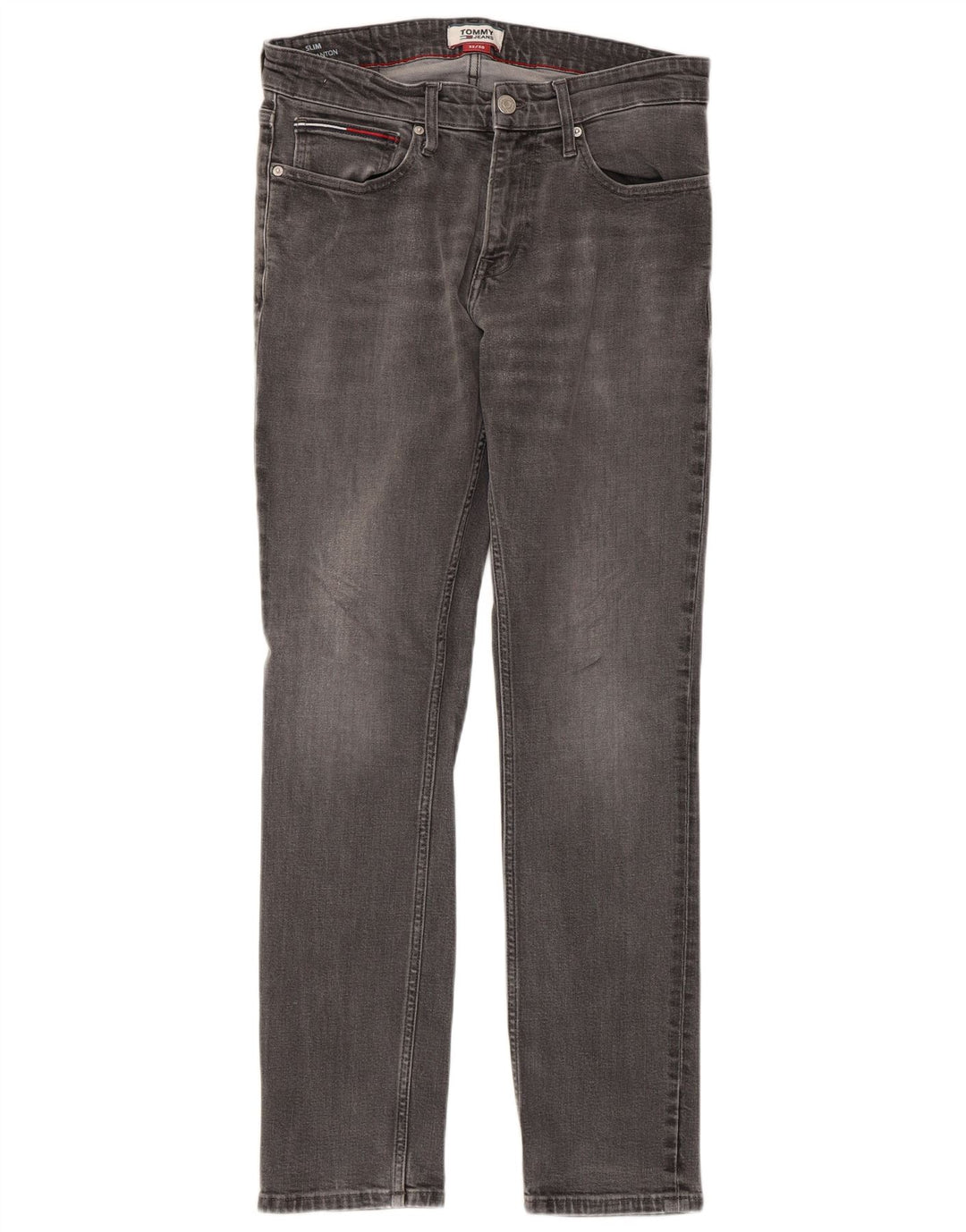 TOMMY HILFIGER Herren Scanton Slim Jeans W32 L30 Graue Baumwolle