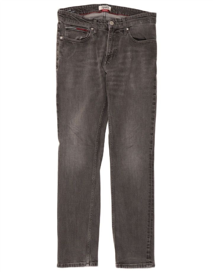 TOMMY HILFIGER Herren Scanton Slim Jeans W32 L30 Graue Baumwolle
