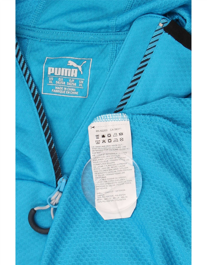PUMA Herren-Trainingsanzug mit Kapuze und Reißverschluss am Hals, XL, blau, Polyester
