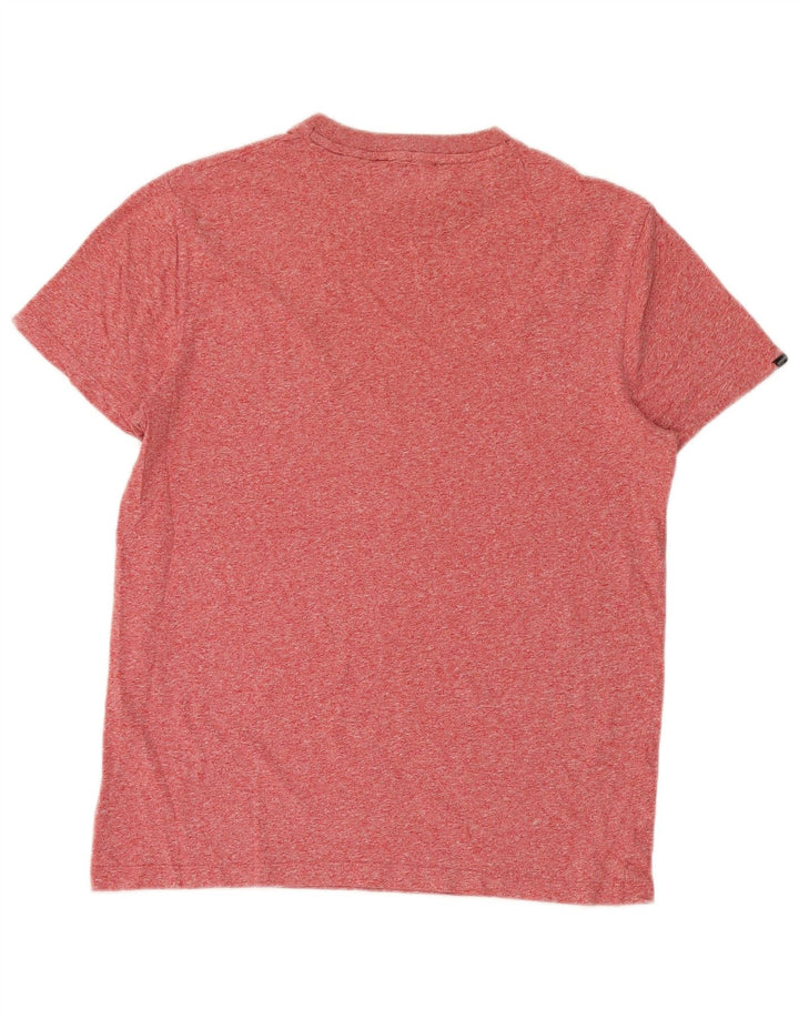Superdry Herren T-Shirt-Oberteil aus mittelrot gefleckter Baumwolle