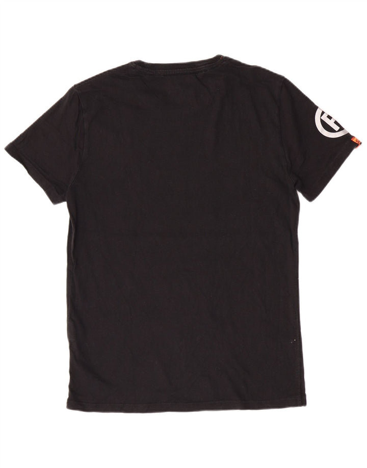 Superdry Herren Grafik-T-Shirt-Oberteil aus mittelschwarzer Baumwolle