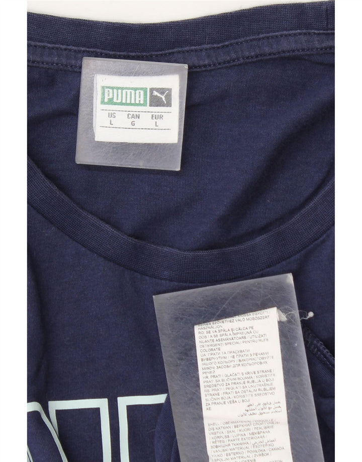 Puma Herren-T-Shirt mit Grafik, groß, marineblau, Baumwolle